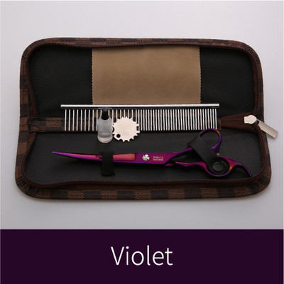 Fenice Uue disainiga 7,0-tollised allapoole kumer tera 25-kraadised kumerad käärid lemmikloomade hooldamiseks