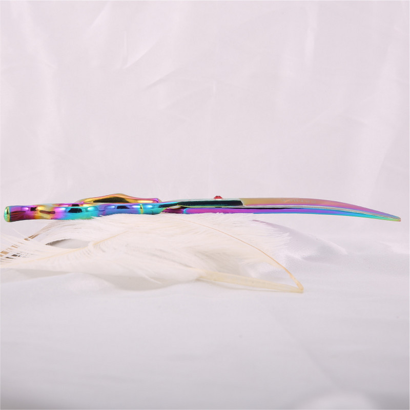 Fenice Uue disainiga 7,0-tollised allapoole kumer tera 25-kraadised kumerad käärid lemmikloomade hooldamiseks