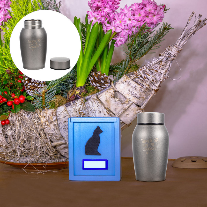 Lemmikloomade tuha koerte urnid tuha jaoks Koerte pitseeritud prügikirst roostevabast terasest tuhapurk