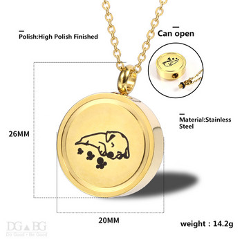 Medallion For Dogs Urn Cremation Memorial Jewelry Urn Pendant Keepsake Paw Series Animal Openable Locket Jewelry for Ashes