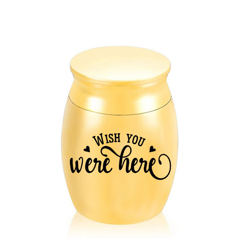 Väike tuhastamisurn lemmikloomade või inimeste tuha jaoks mälestuseks väike tuhakonteiner matusemälestuspurk - soovin, et oleksite siin
