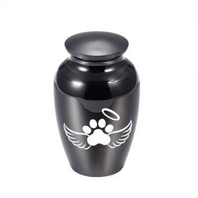 Kremavimo urna augintinio pelenų laikikliui atmintis angelo sparnai šuns letenų atspaudai proginė urna pasirinktinis pavadinimas data aliuminio lydinio pelenų stiklainis
