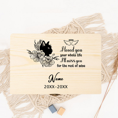 Urnă personalizată pentru animale de companie Personalizați numele și data Resturile animalelor de companie Cutie de lemn pentru incinerare Cenușă de pisică Cutie de urne Cutie funerară personalizată pentru cenușă de câine,