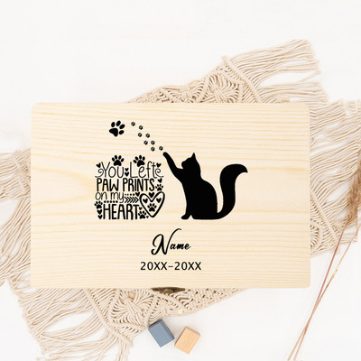 Urnă personalizată pentru animale de companie Personalizați numele și data Resturile animalelor de companie Cutie de lemn pentru incinerare Cenușă de pisică Cutie de urne Cutie funerară personalizată pentru cenușă de câine,