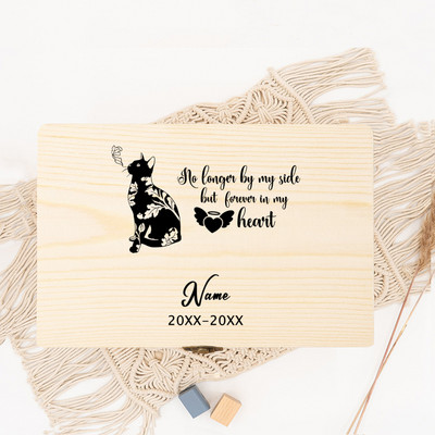 Urnă personalizată pentru animale de companie Personalizați numele și data Resturile animalelor de companie Cutie de lemn pentru incinerare Cenușă de pisică Cutie de urne Cutie funerară personalizată pentru cenușă de câine,
