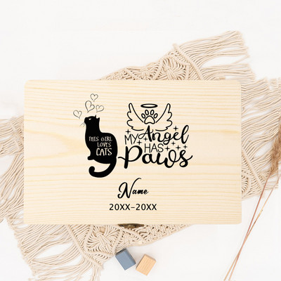 Urnă personalizată pentru animale de companie Personalizați numele și data Resturile animalelor de companie Cutie de lemn pentru incinerare Cenușă de pisică Cutie de urne Cutie funerară personalizată pentru cenușă de câine,