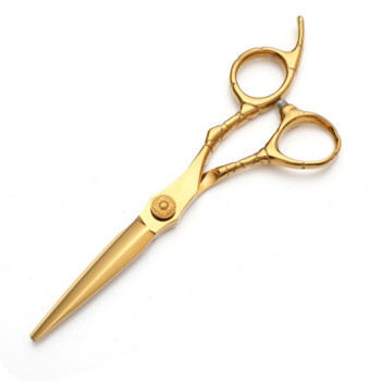 Професионални 6 и 5,5 инча Германия 440c златисти ножици за коса комплект рязане фризьорски ножици за изтъняване на грим фризьорски ножици
