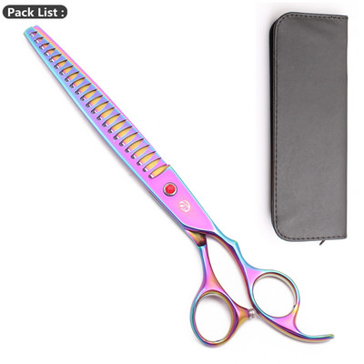 Purple Dragon 8-tollised koerahoolduskäärid Jaapan 440C Koer Chunker Käärid Loomade Harvenduskäärid Punane Teemanthai hambad Z3005