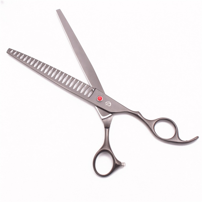 Purple Dragon 8-tollised koerahoolduskäärid Jaapan 440C Koer Chunker Käärid Loomade Harvenduskäärid Punane Teemanthai hambad Z3005