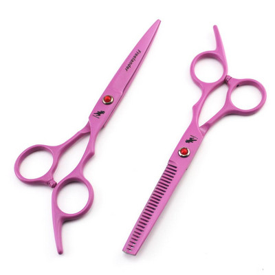 розови Професионални 6,0-инчови ножици за подстригване Японска стомана 440C Sharp права ножица за мъже/жени Ножици за сухо подстригване