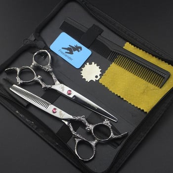 titan Професионални бръснарски инструменти Sliver ножица за коса Японски ножици за коса професионални фризьорски ножици с дръжка на дракон