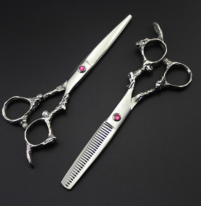 titan Profesionalūs kirpyklos įrankiai Sliver plaukų žirklės japoniškos plaukų žirklės profesionalios kirpyklos drakono rankenos žirklės