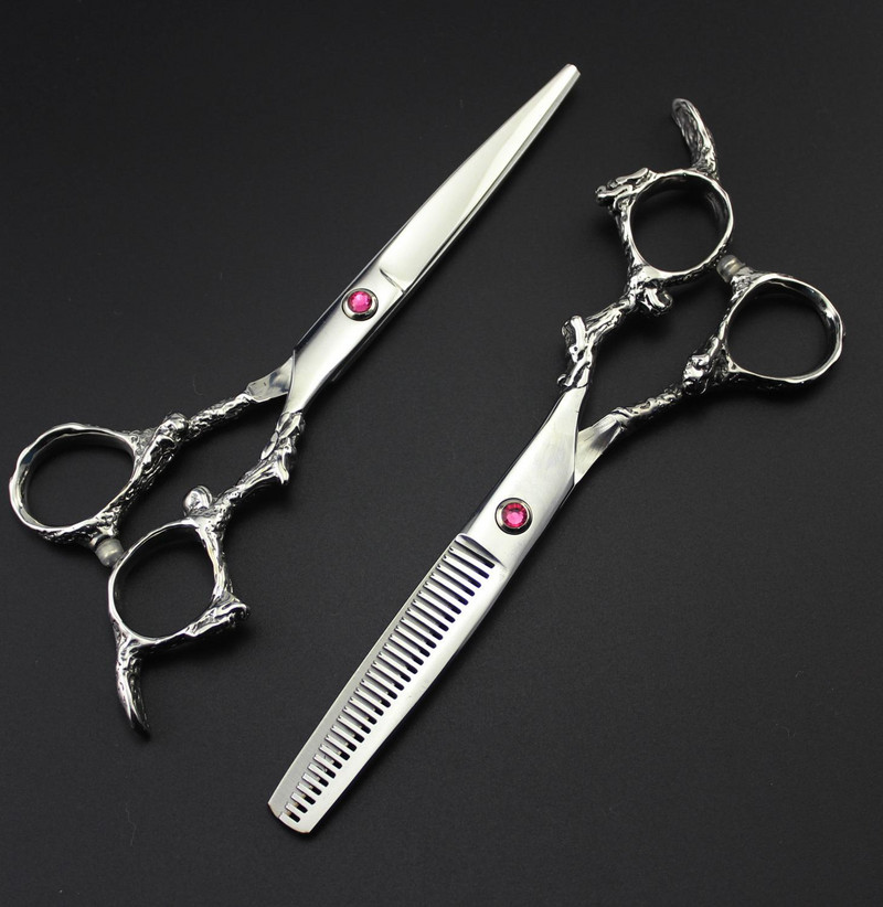titan Profesionalūs kirpyklos įrankiai Sliver plaukų žirklės japoniškos plaukų žirklės profesionalios kirpyklos drakono rankenos žirklės