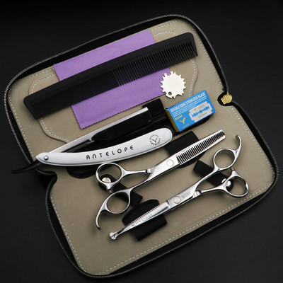 6-инчови професионални ножици за коса, фризьорски комплект, бръснарски ножици, безопасна употреба за деца