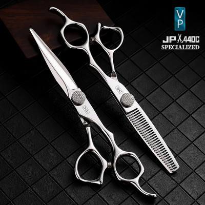 VP Ножици Hairdresser Japan 440C Ножици за коса Професионални фризьорски аксесоари Салон 6,0 инча Cut Thinning Бръснарски инструменти