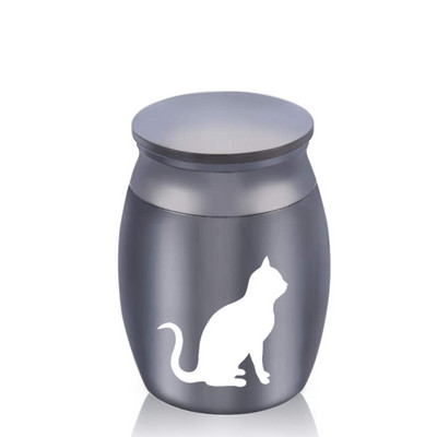 5 szín Alumínium kisállatkoporsók Urnák Kisállat Emlékurna Macskák Hamutartó Csavaros fedél Hamvasztásos Urna hamuhoz Kisállat urna