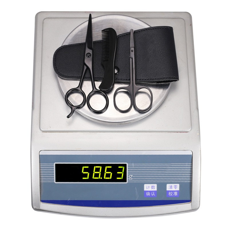 3 tk Musta seeria kääride komplekt meestele vuntsid kamm nina juuksekäärid habeme kärpimine hoolduskääride komplekt meestele Hooldusvahendid