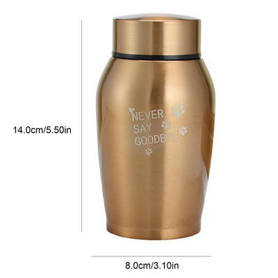 Meeste tuhastamise urnid roostevabast terasest väikesed mälestuspõletusurn, vastupidav metallist jagamine isiklik matuseurn lemmiklooma kassi koerale