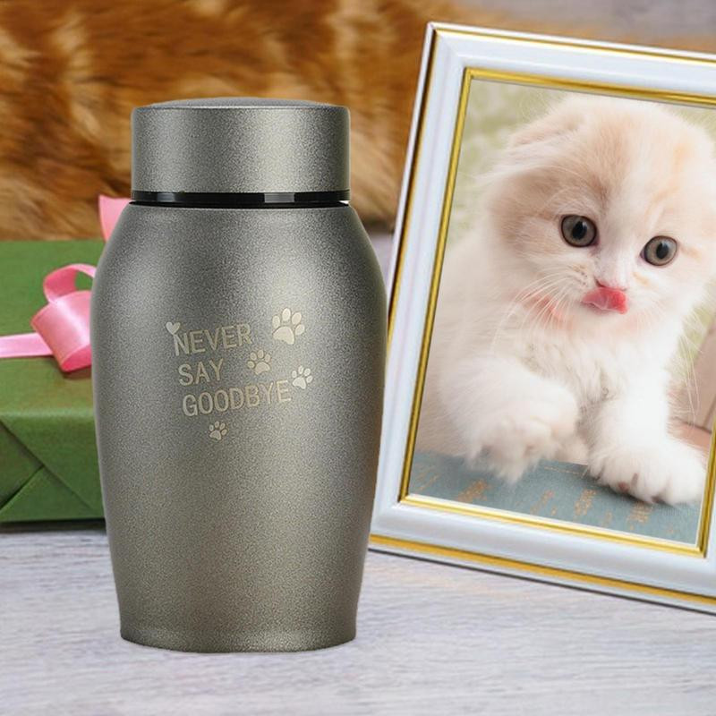 Meeste tuhastamise urnid roostevabast terasest väikesed mälestuspõletusurn, vastupidav metallist jagamine isiklik matuseurn lemmiklooma kassi koerale