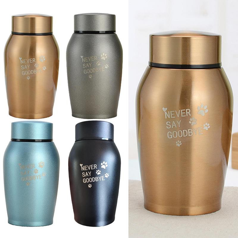 Meeste tuhastamise urnid roostevabast terasest väikesed mälestuspõletusurn, vastupidav metallist jagamine isiklik matuseurn lemmiklooma kassi koerale