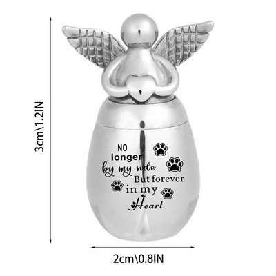 Urnă pentru câini și pisici Urnă pentru animale de companie din oțel inoxidabil pentru animale de companie Mini urne de incinerare pentru cenușă Borcan memorial pentru cenușă a îngerului din oțel inoxidabil Aripile tale