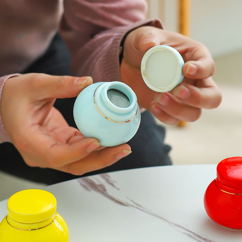 Macskaurna hamuért Kerámiák Hamuhamvasztás Emléktárgy Mini Urna emberi hamuért Személyre szabott emlékek Temetési Állatkoporsó