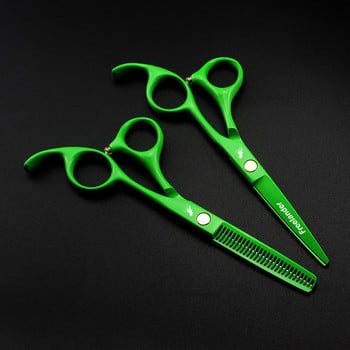 Професионални ножици за подстригване Бръснар зелени 5,5-инчови ножици за коса Салонни ножици Изтъняващи ножици Фризьорски ножици