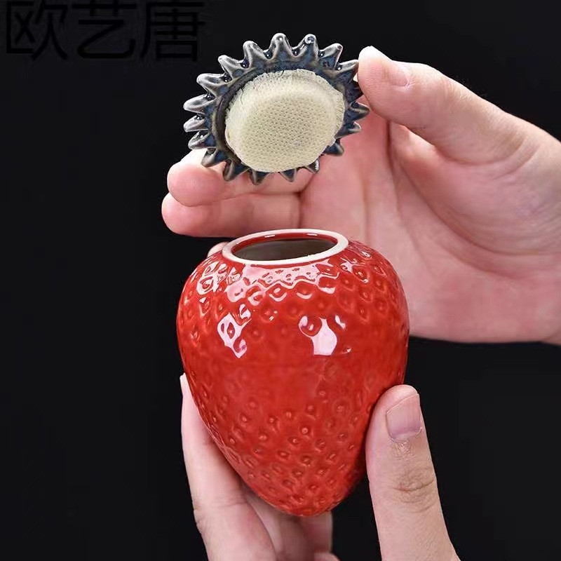 Urna za male životinje Keramičke kreativne kremirane urne za kućne ljubimce Suvenir Pogrebni ljudski pepeo Pogrebni lijes Ukrasni ukrasi Jagoda