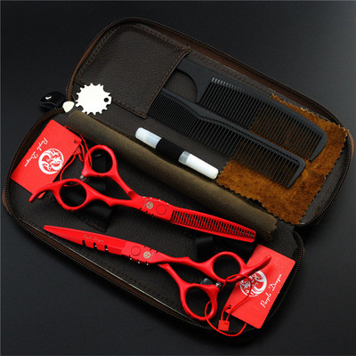 Lila Sárkány GYORS Szállítás Professzionális hajformázó eszközök, fehér 6 hüvelykes 440C hajolló fodrászolló tokkal