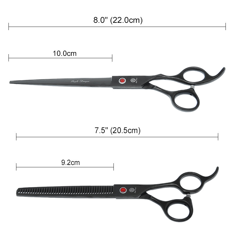 8,0-tollised lillad Dragan professionaalsed lemmikloomade hooldamise käärid Jaapani terasest koera kasside lõikamiseks harvenduskäärid kumerad käärid Clipper B0044B