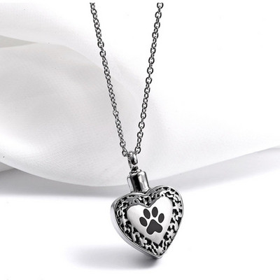 Pendant Memorial Urn Stainless Steel Heart Cremation Pendants Necklace Funeral Urn Animals Necklace Accompanying Accessories