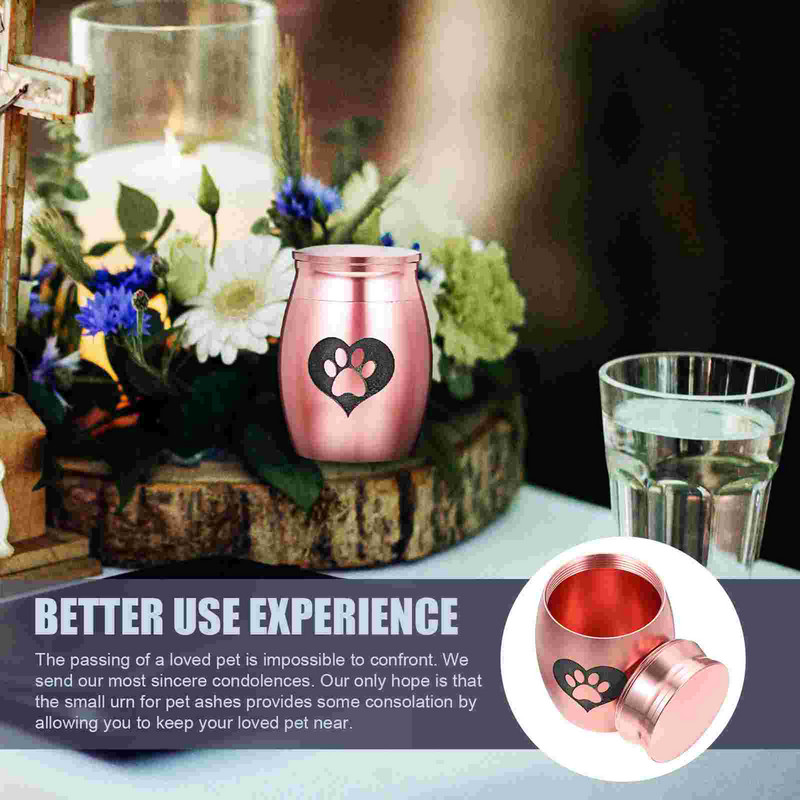 Lemmiklooma urni kassitarvikud roostevabast terasest koera kauni mustriga urnid meeldejäävad õrnad hoidikud Minitarvikud