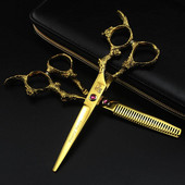 Επαγγελματικό ψαλίδι μαλλιών 6 ιντσών Gold Dragon Handle Thinning Barber Cotting Hair Ψαλίδι Εργαλείο κουρέματος κομμωτήριο