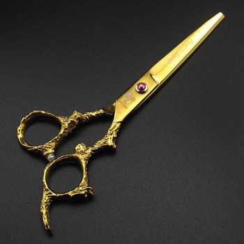 Професионални 6-инчови ножици за коса Златен дракон Дръжка Изтъняваща бръснарска ножица за подстригване Инструмент за подстригване Фризьорски ножици