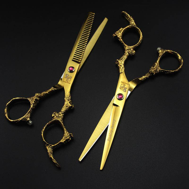 Επαγγελματικό ψαλίδι μαλλιών 6 ιντσών Gold Dragon Handle Thinning Barber Cotting Hair Ψαλίδι Εργαλείο κουρέματος κομμωτήριο