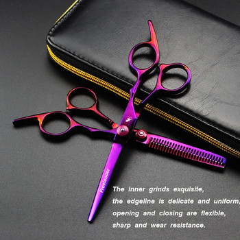 Професионални фризьорски ножици 6-инчови ножици за подстригване на коса Изтъняващи ножици Висококачествени фризьорски ножици Бръснарски аксесоари