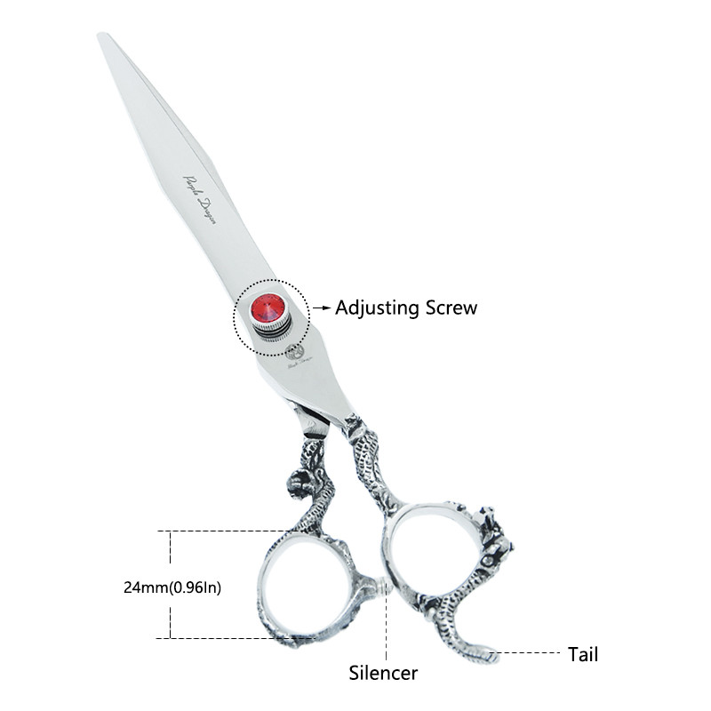 Purple Dragon 8 inch Foarfece pentru tăierea animalelor de companie 9CR Japan Steel Foarfece profesionale pentru îngrijirea câinilor Unelte pentru tunsoare pentru animale B0065B