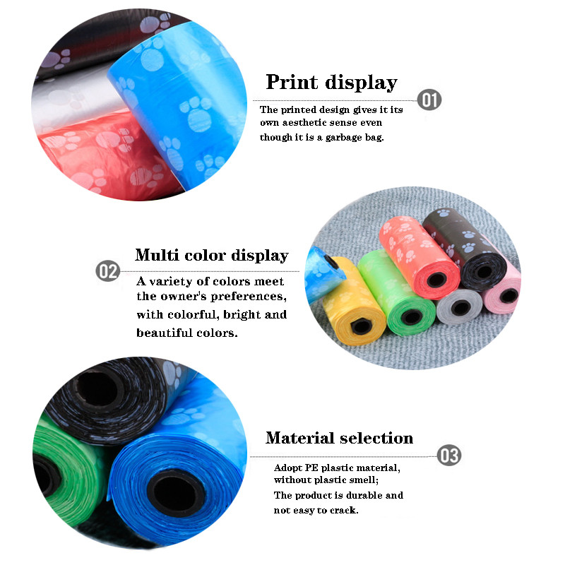 5 rola sa oznakom kandže, skupljač smeća, vreća za izmet, jednokratna vrećica za štene, mačku, malu rolu, čista oprema za kućne ljubimce