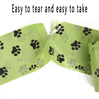 5-15 ролки Торбички за изпражнения за домашни любимци Еднократна употреба Събирач на кучешки отпадъци Кученце за боклук с отпечатъци от лапи Торбичка за изпражнения Малки ролки Почистване на открито