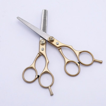 Златен професионален 6,0-инчов фризьорски комплект от неръждаема стомана за подстригване на изтъняваща ножица ножици