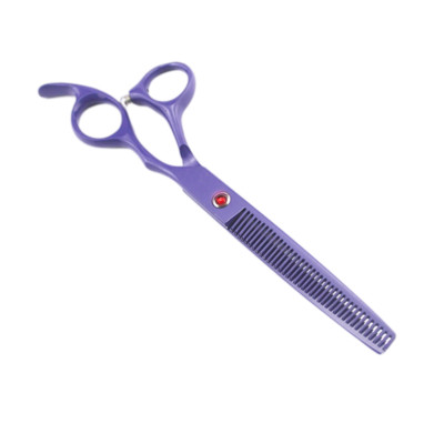 7 inch, roșu, vârf rotund, barbier, drept, japonez, din oțel, cu cap de tăiere, foarfece pentru stilist de păr