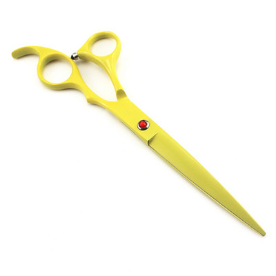 7 inch, roșu, vârf rotund, barbier, drept, japonez, din oțel, cu cap de tăiere, foarfece pentru stilist de păr