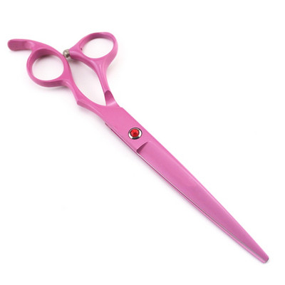 7 inch, roșu, vârf rotund, barbier, drept, japonez, din oțel, cu cap de tăiere, foarfece pentru stilist de păr