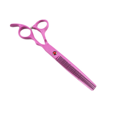 7 inch, roșu, vârf rotund, barbier, drept, japonez, din oțel, cu cap de tăiere, foarfece pentru stilist de păr