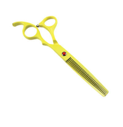 7 inch, roșu, vârf rotund, barbier, drept, japonez, din oțel, cu cap de tăiere, foarfece pentru stilist de păr