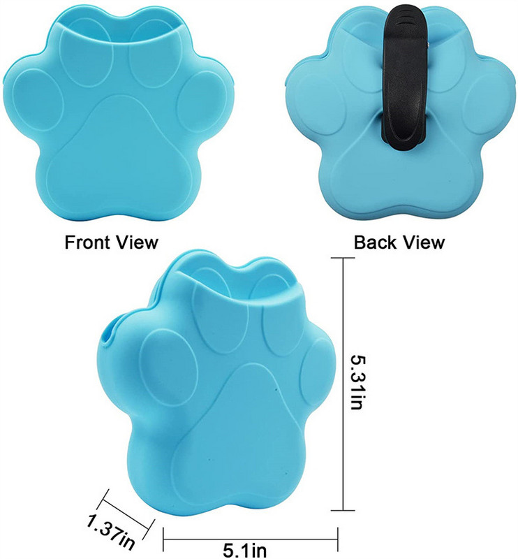 Hordozható szilikon kisállat etetőtáska kisállatkiképző deréktáska kisállat csemege táska kutya kellékek aranyos kutya mancs alakú kutyatáska kisállat hátizsák