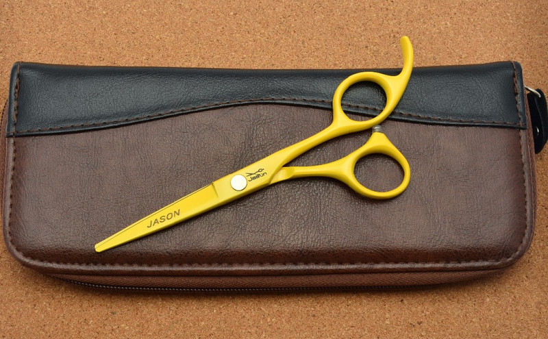 5,5 tolli brändi Jasoni tehase hind juuksuri käärid JP 440C kollased juuksurid lõikamiskäärid harvenduskäärid juuksekäärid