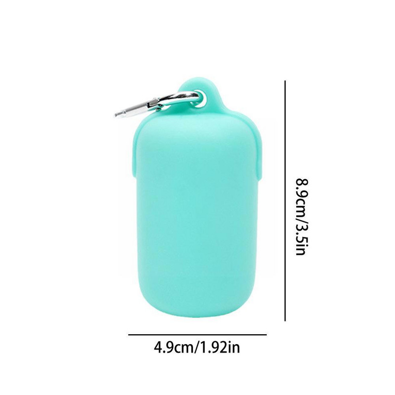 Suport pentru dozator de pungi pentru caca de câine cu carabinier. Călătorie din silicon Produse de alegere prietenoase pentru animale de companie Dozator de pungi pentru deșeuri ecologice.