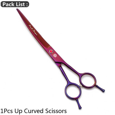Zakrivljene škare za kućne ljubimce Purple Dragon 8" 22,5 cm JP Škare za šišanje pasa od nehrđajućeg čelika Zakrivljene škare za životinje gore i dolje 4003# Škare za kućne ljubimce