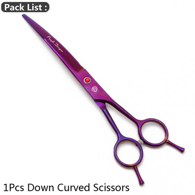 Zakrivljene škare za kućne ljubimce Purple Dragon 8" 22,5 cm JP Škare za šišanje pasa od nehrđajućeg čelika Zakrivljene škare za životinje gore i dolje 4003# Škare za kućne ljubimce